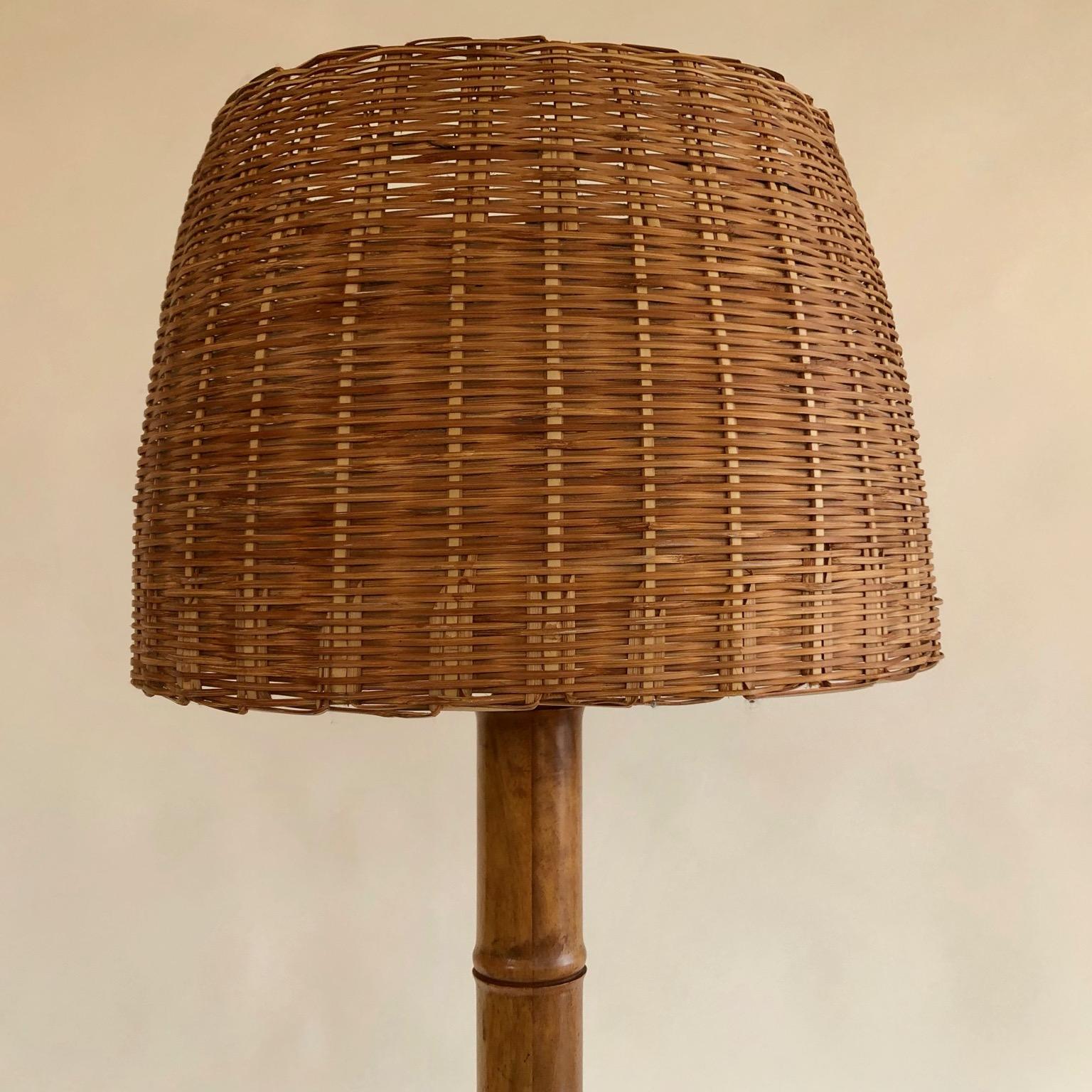 bamboo wicker floor lamp