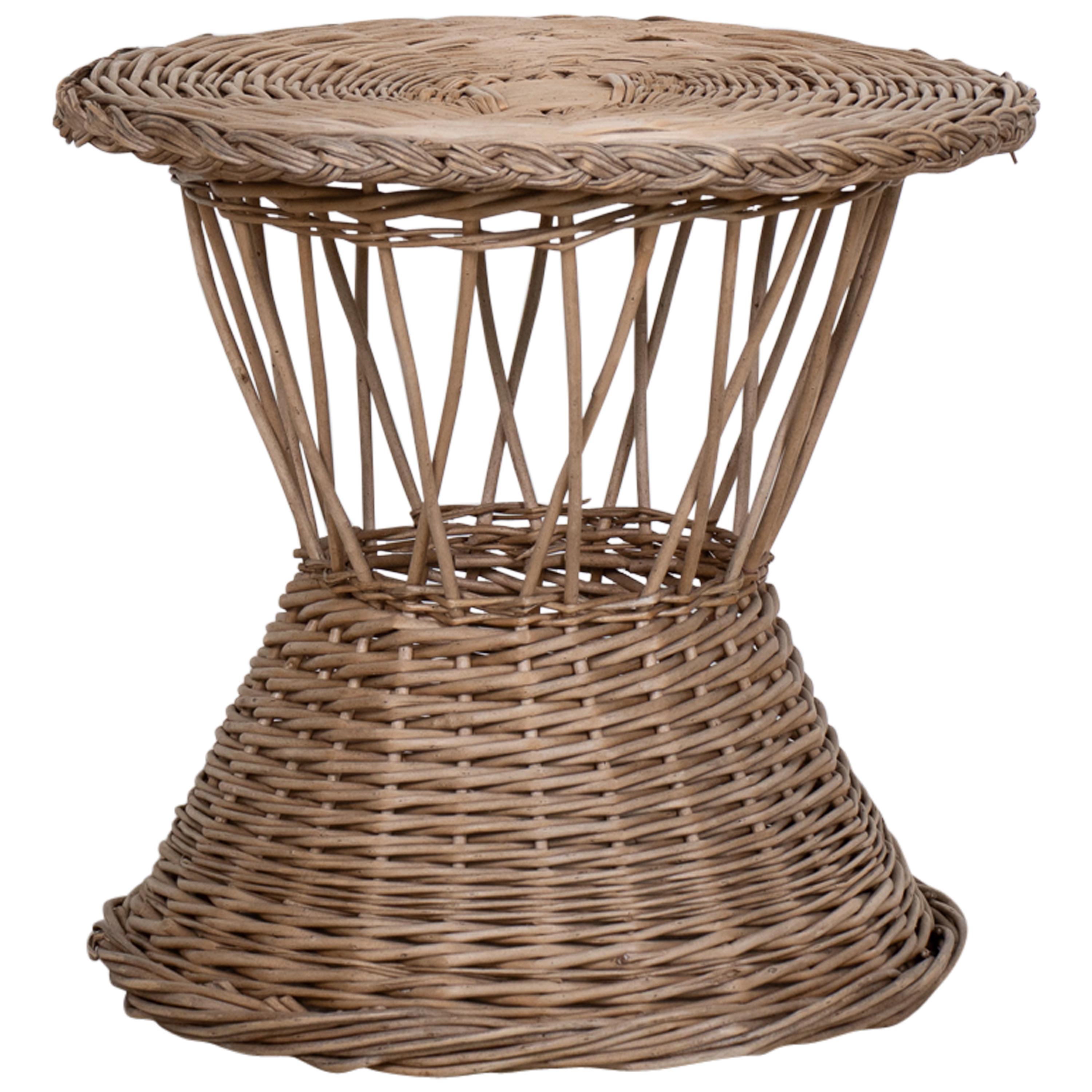 Oval Wicker Table For Sale at 1stDibs