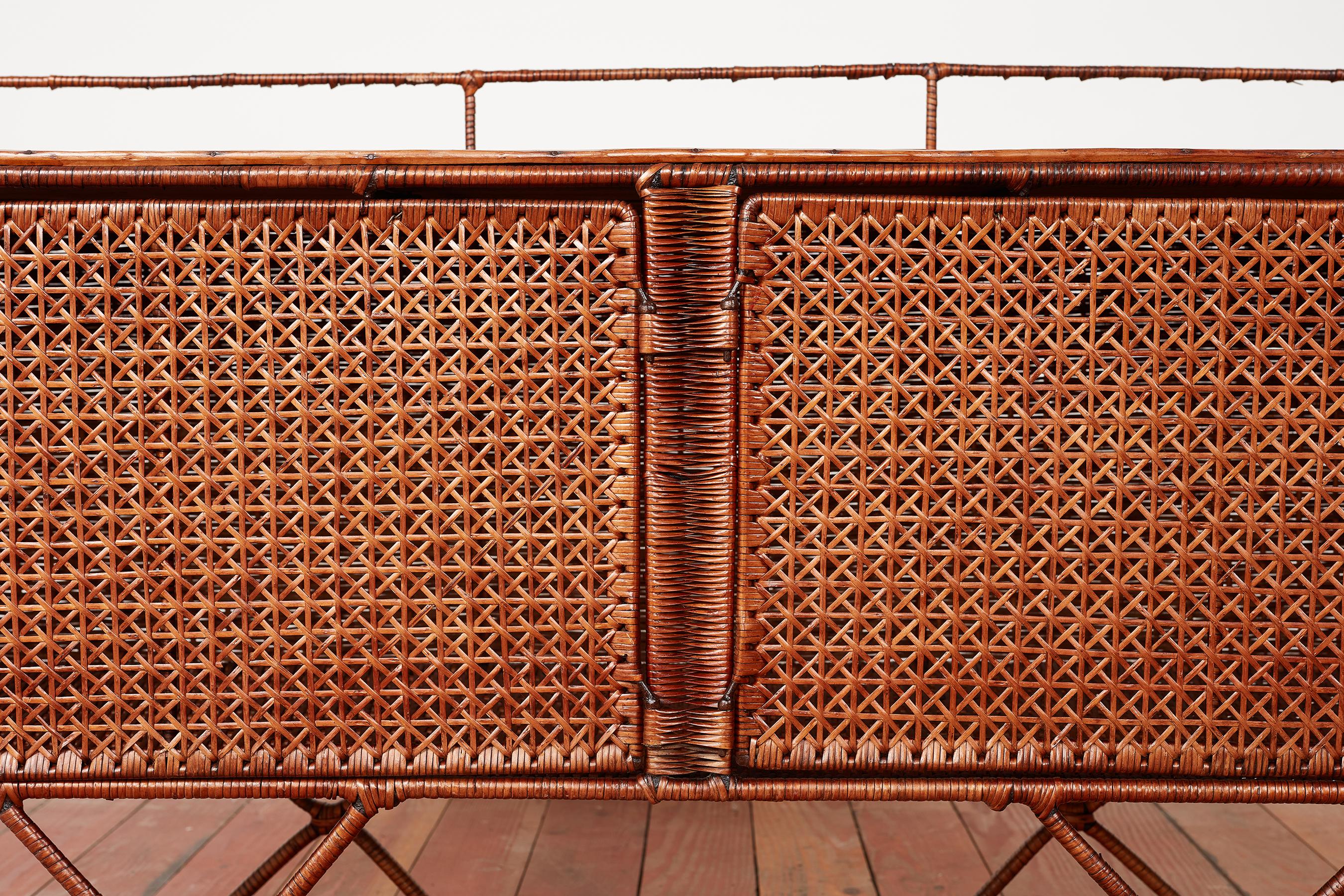 French Wicker Sideboard at 1stDibs