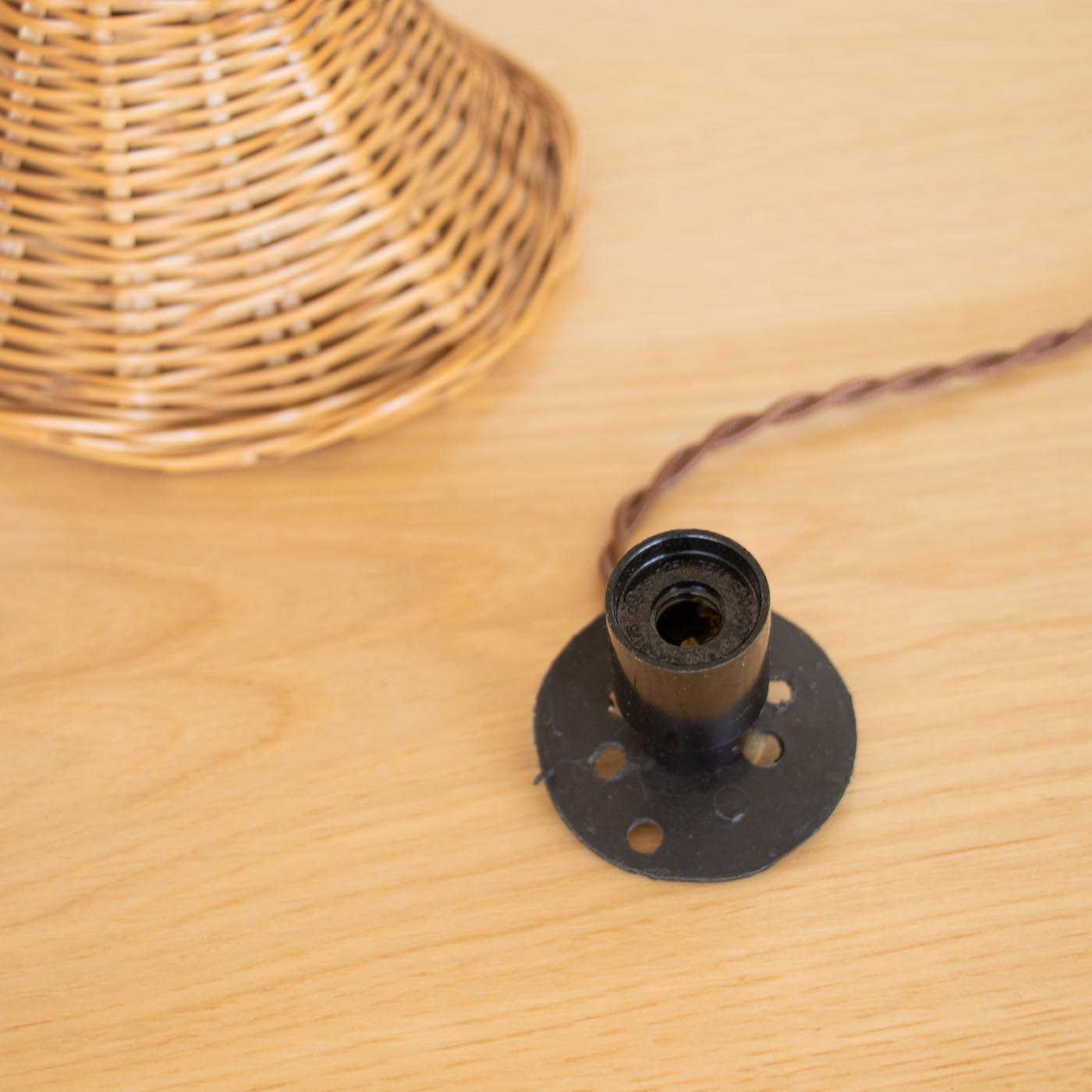 French Wicker Table Lamp For Sale 4