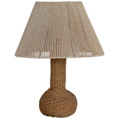 French Wicker Table Lamp