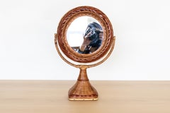 French Wicker Vanity Mirror