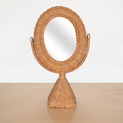 French Wicker Vanity Mirror