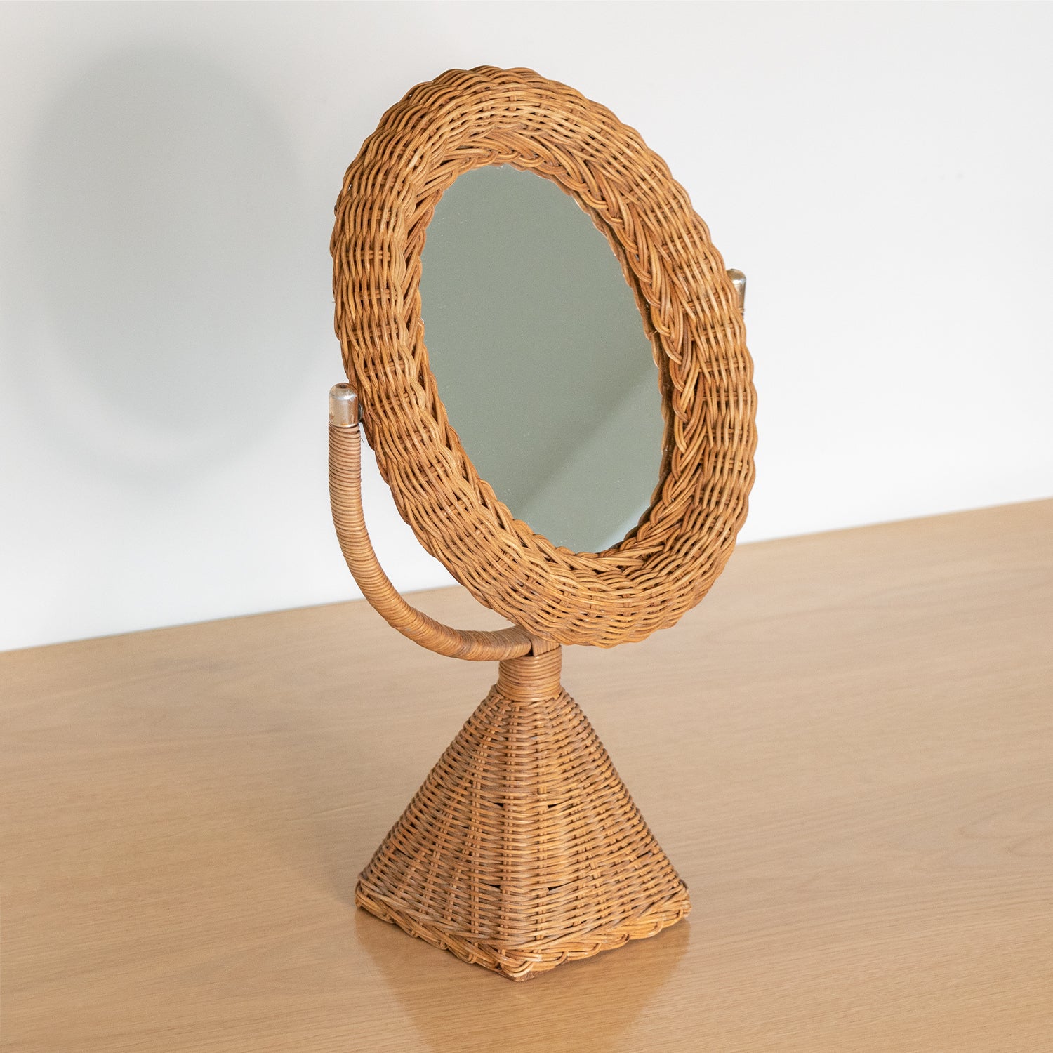 wicker vanity with mirror