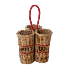 Portabottiglie da vino francese in vimini