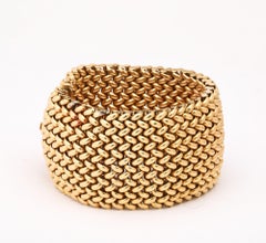 French Wide Gold Maille Cuff 18K