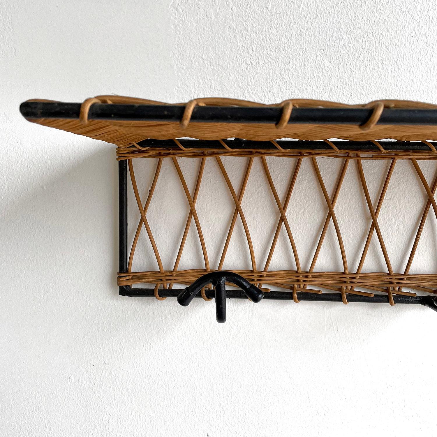 French Willow Coat Rack in the Style of Jacques Adnet In Good Condition For Sale In Los Angeles, CA