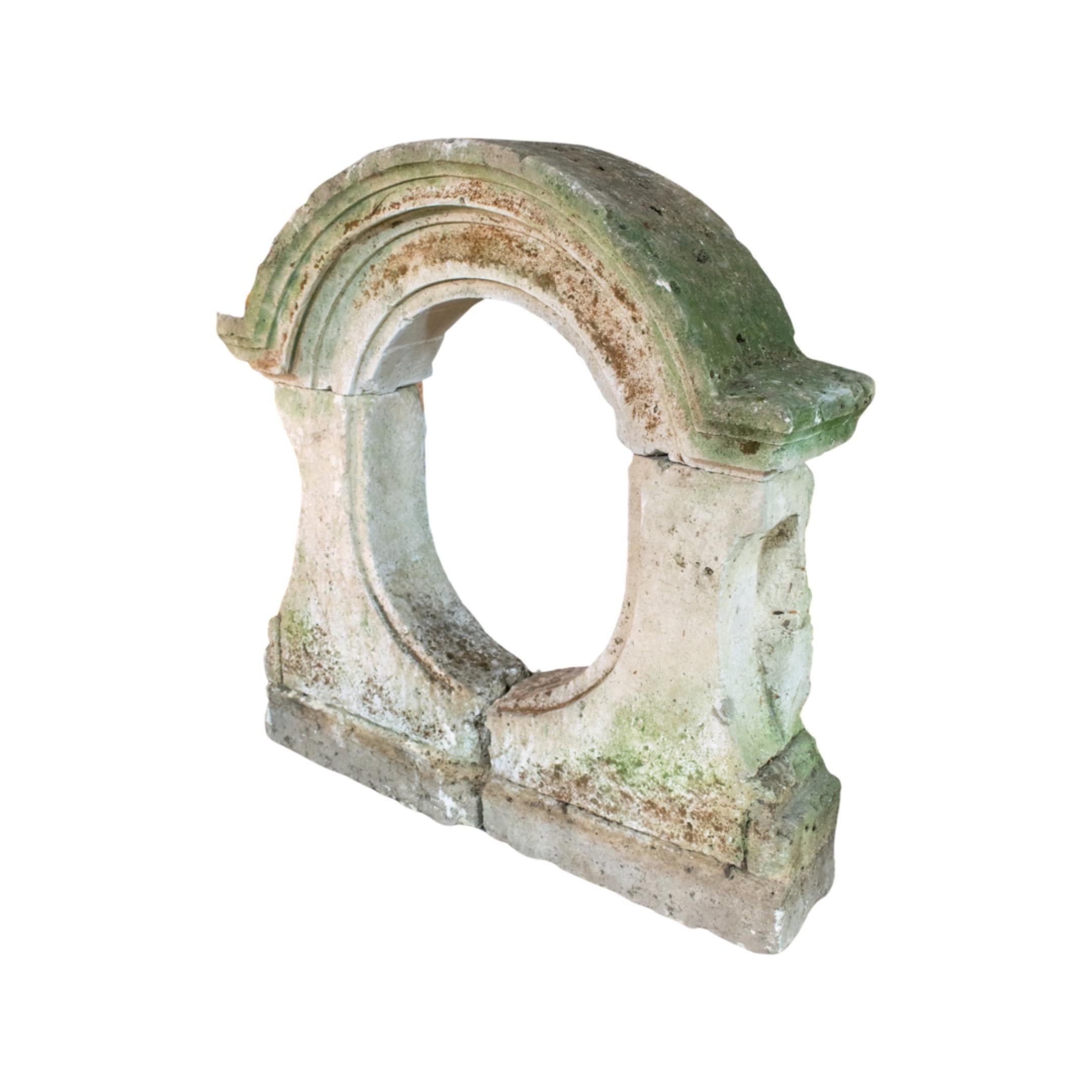 Limestone French Window Archway For Sale
