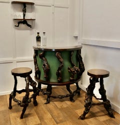 French Wine Bar and High Stool Set A very attractive French country piece