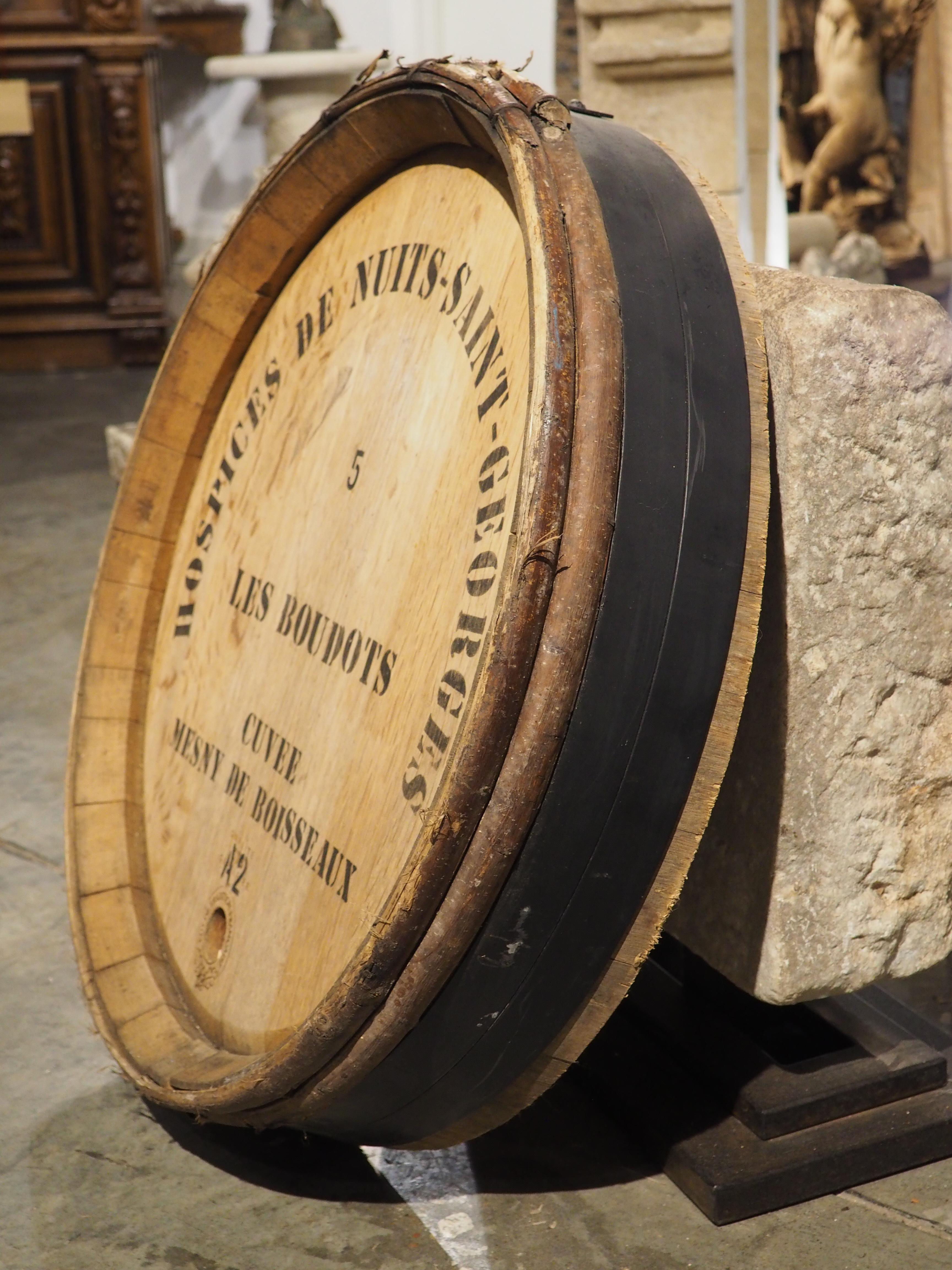 Metal French Wine Barrel Facade, “Hospices de Nuits-Saint-Georges”, 1900s