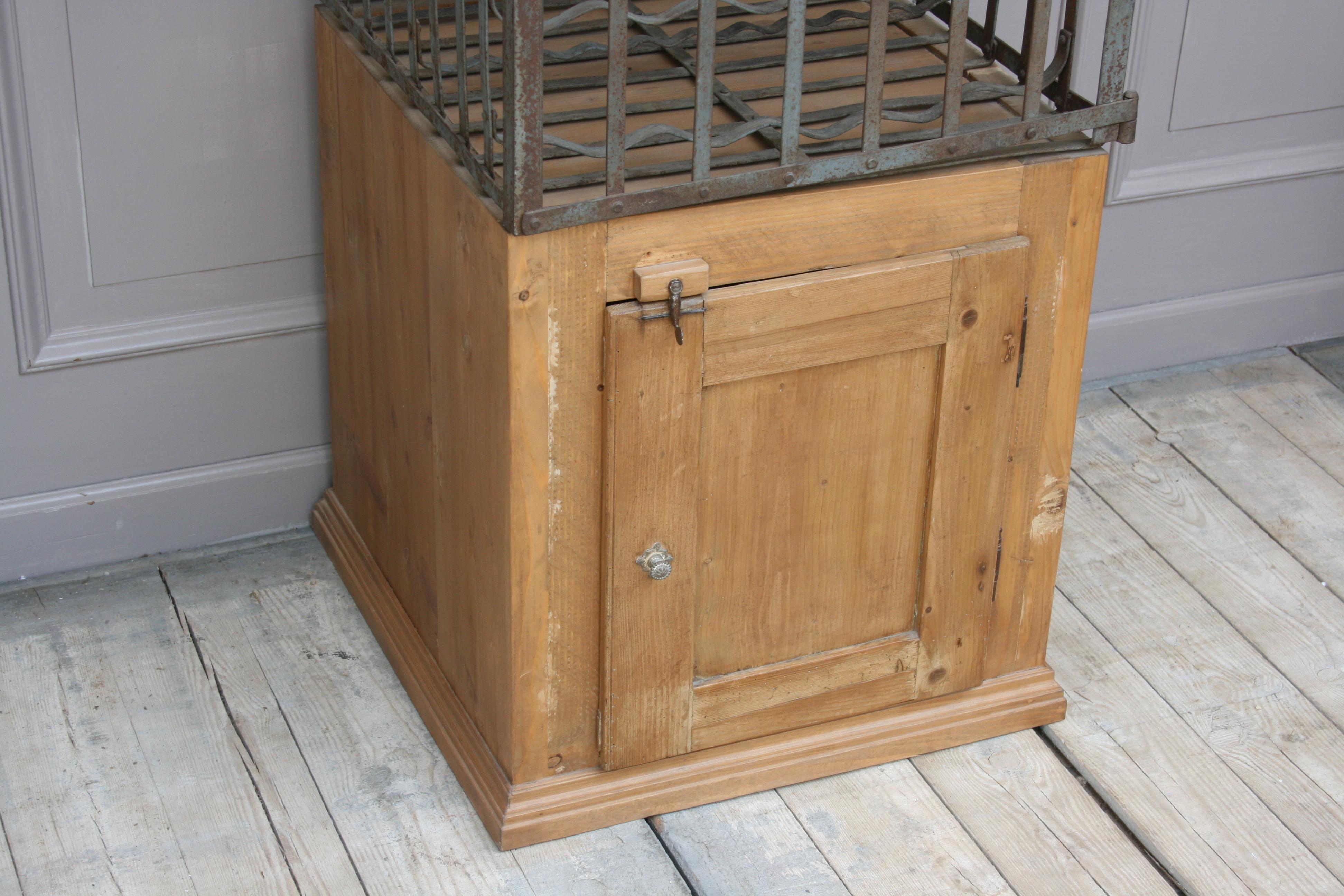Iron French Wine Cage Cabinet, Early 20th Century