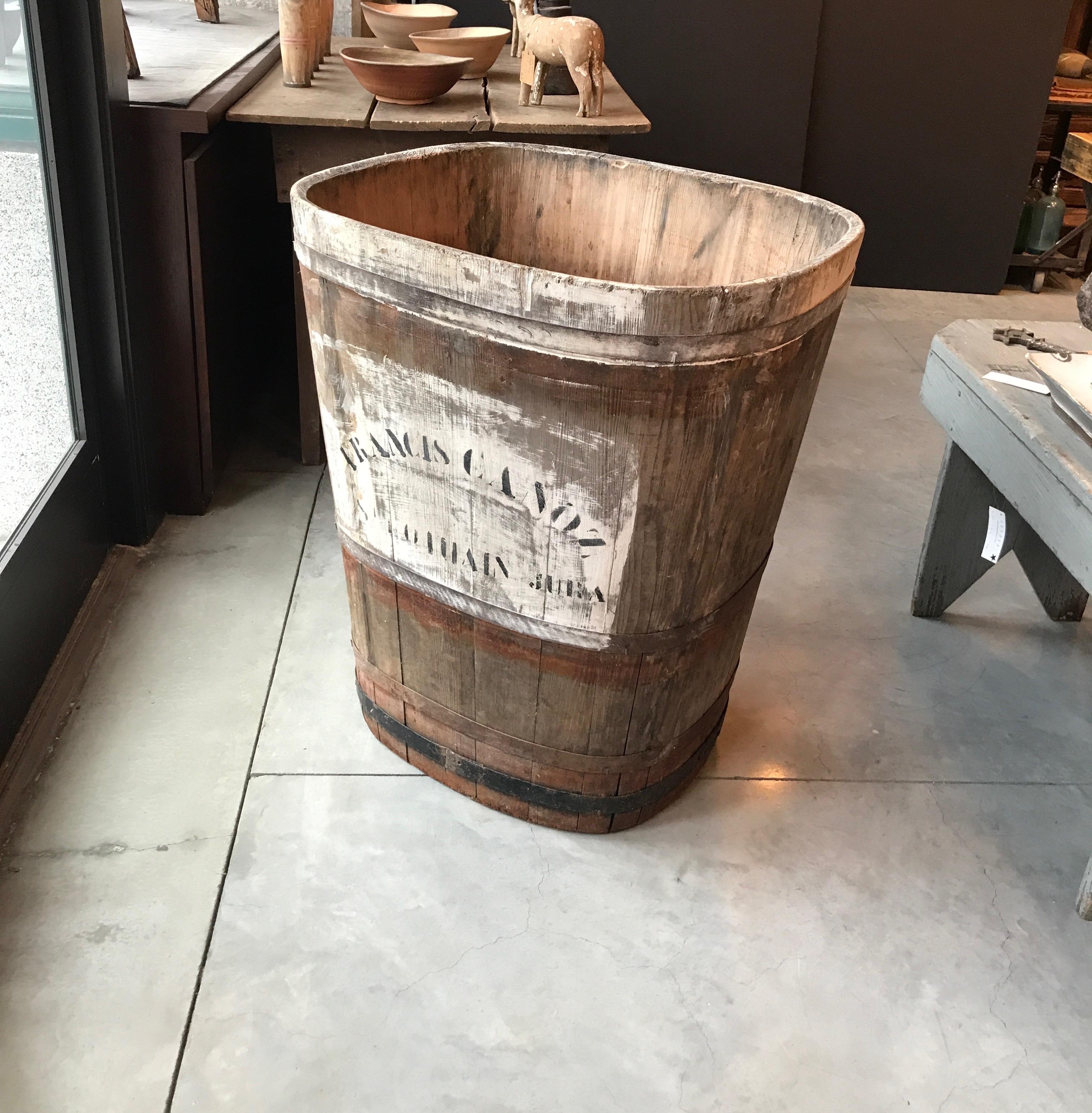 French Wine Grape Harvest Bin with Old Painted Stencils, from Burgundy 9