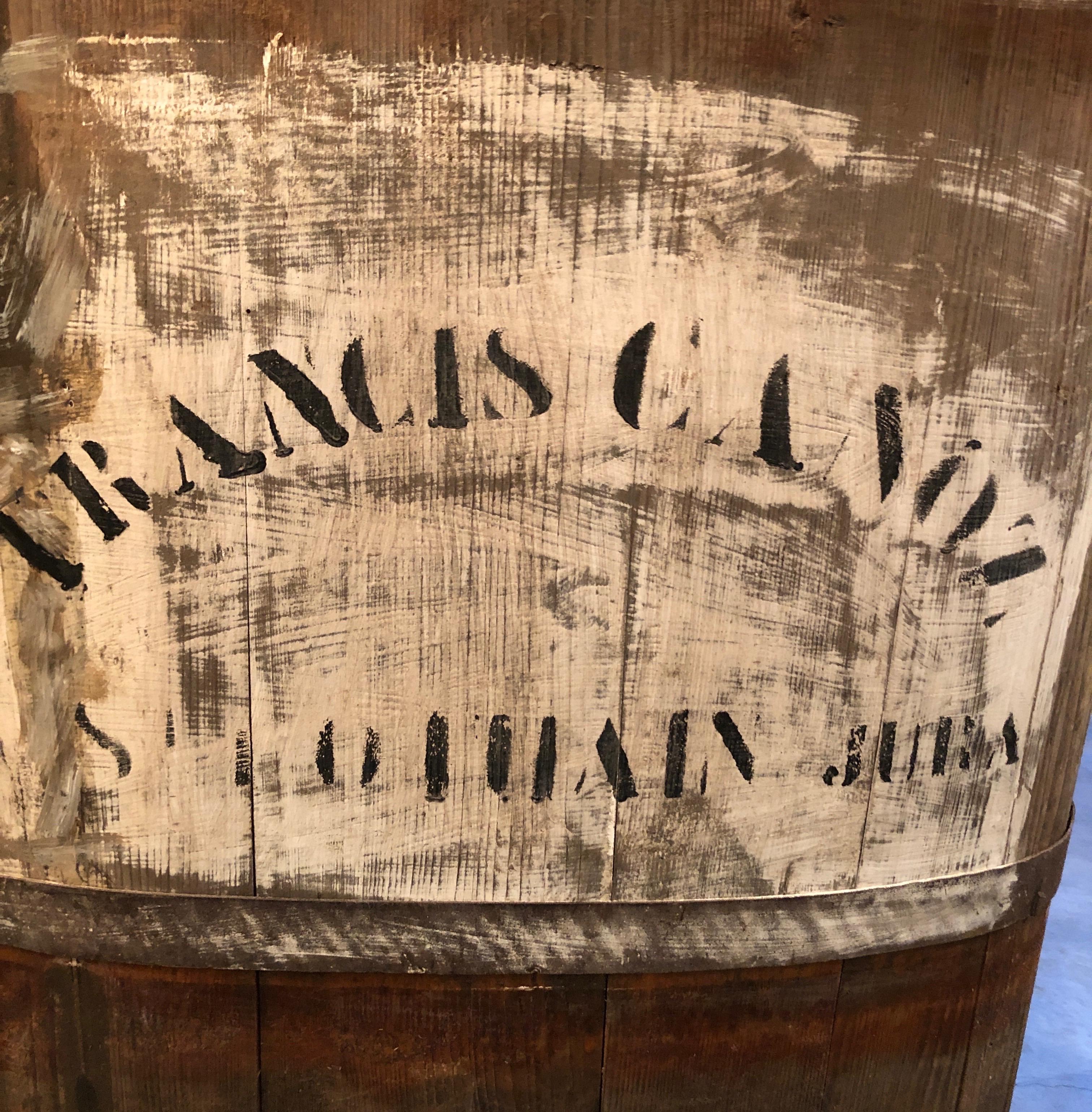 French Wine Grape Harvest Bin with Old Painted Stencils, from Burgundy 2