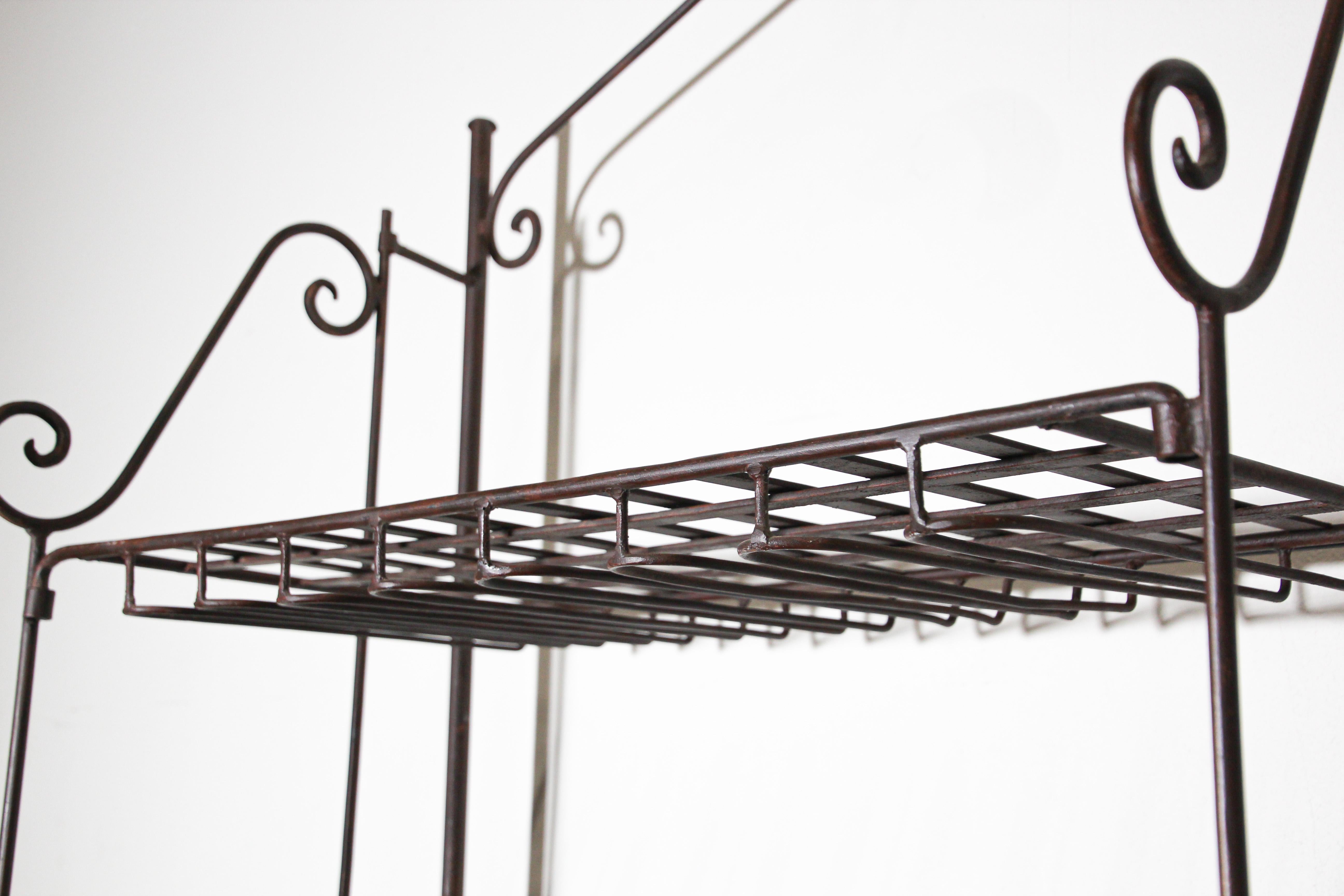 Forged French Wine Iron Baker Rack