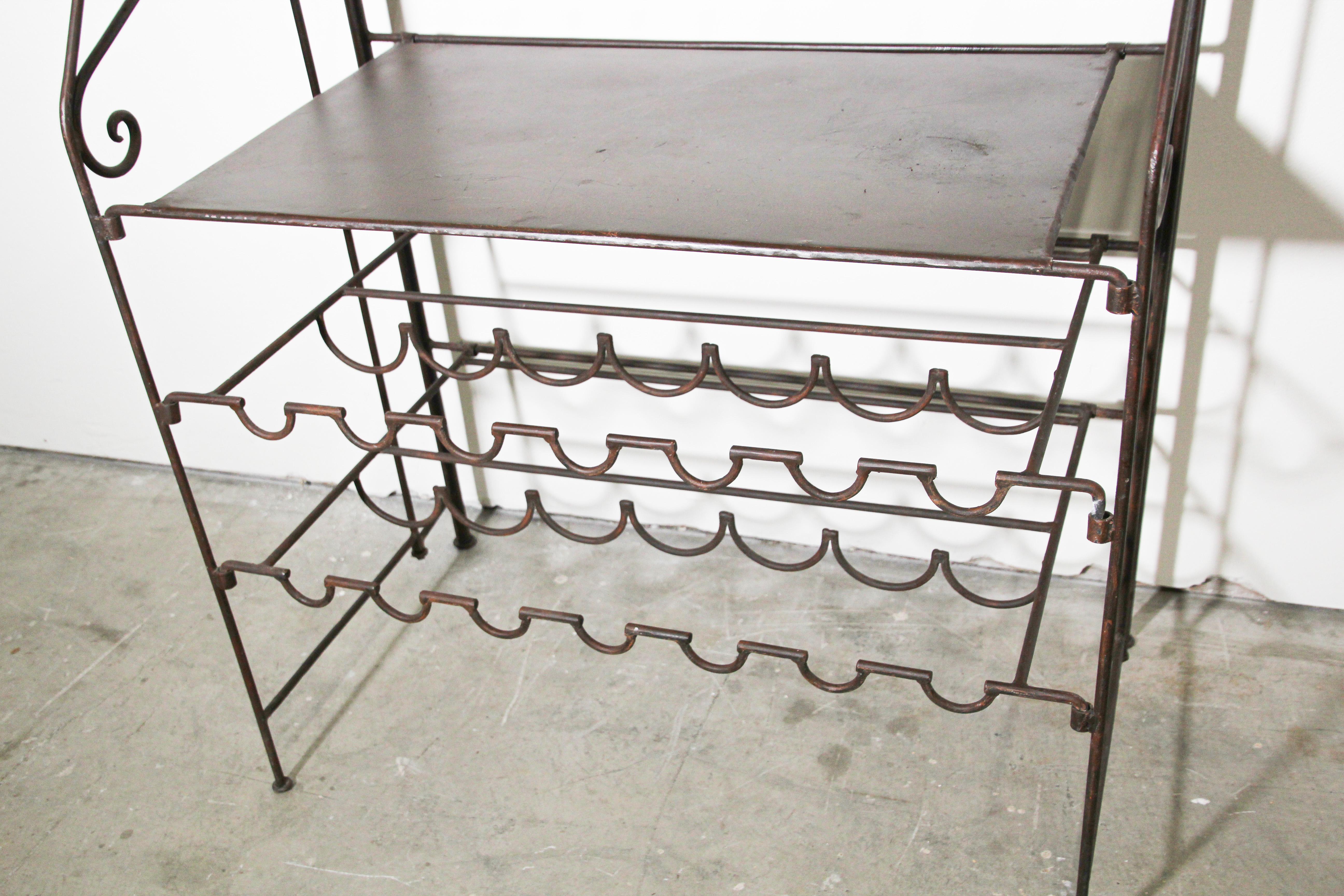 French Wine Iron Baker Rack In Good Condition In North Hollywood, CA