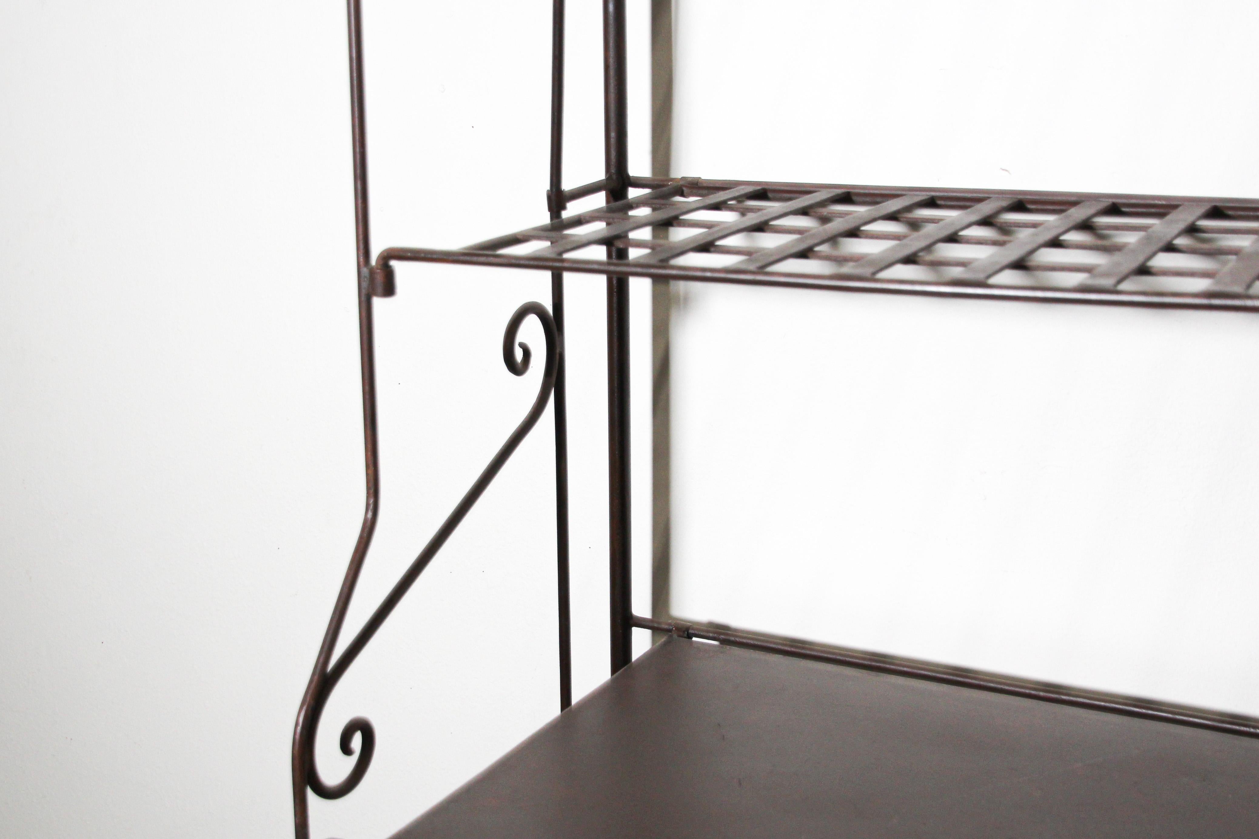 20th Century French Wine Iron Baker Rack