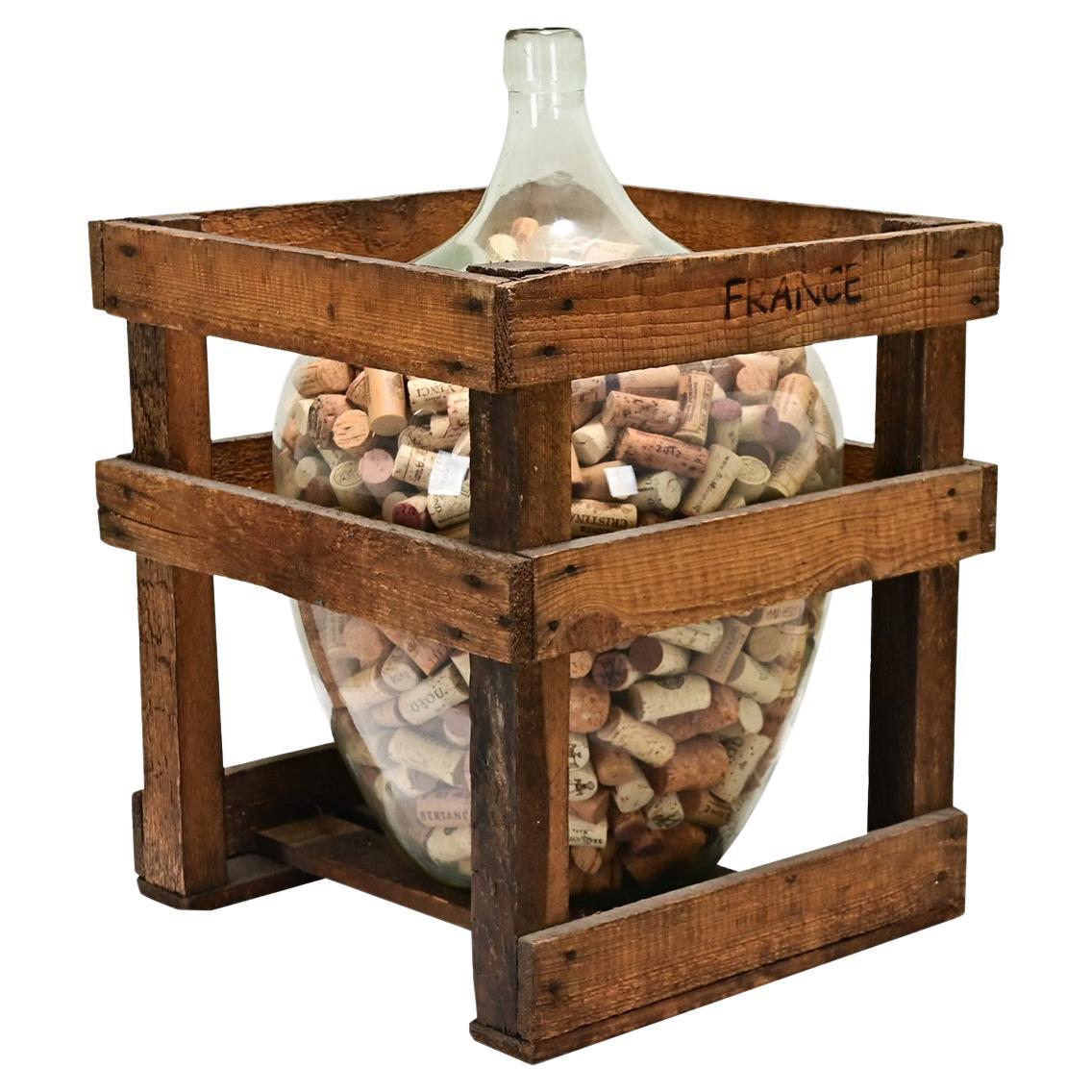 French Wine Keg in Oak Crate