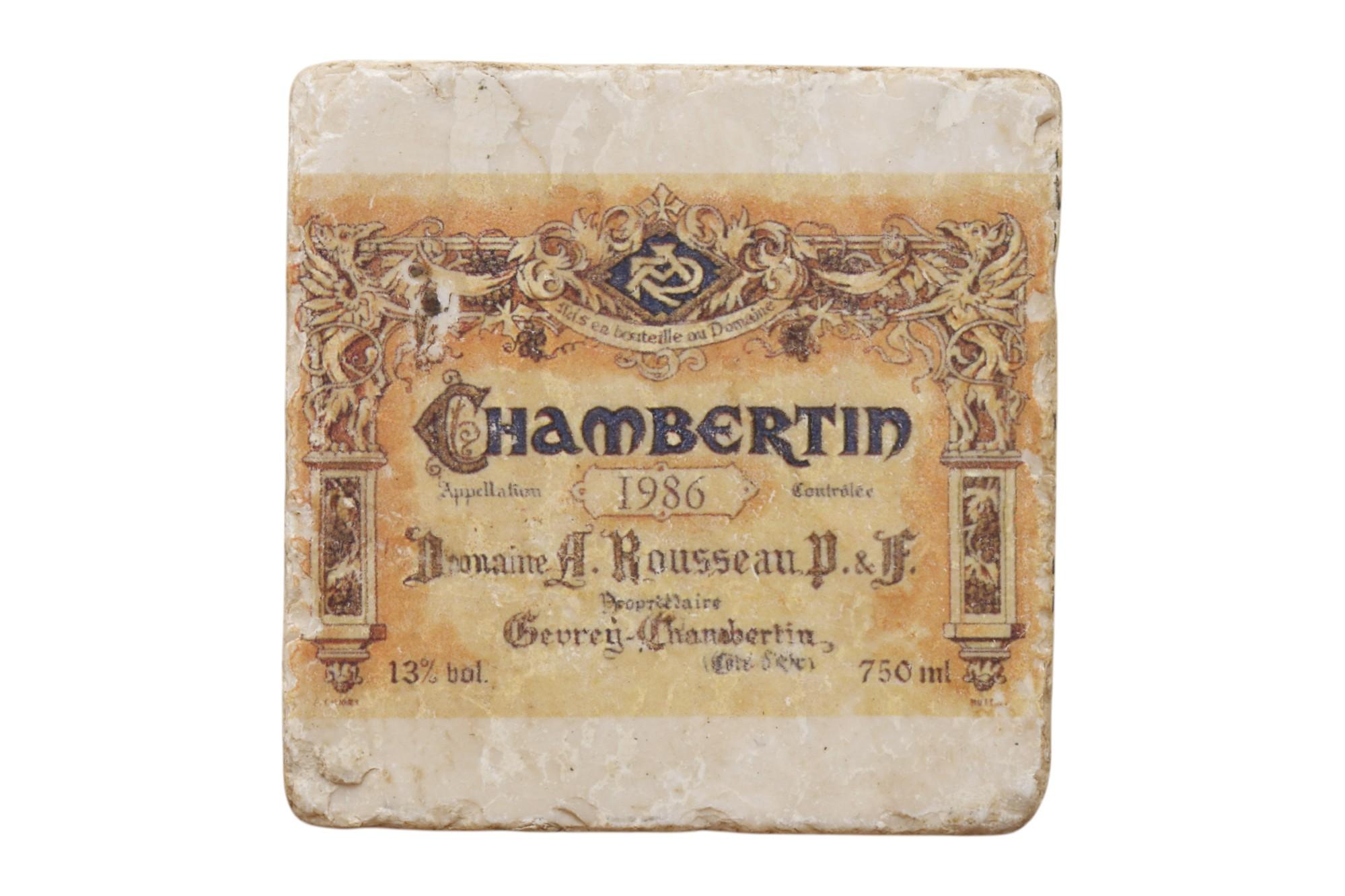 Ein Satz von vier zeitgenössischen französischen Untersetzern aus Weinmarmor. Mit den Designs von vier verschiedenen französischen Weinen. Jeder Untersetzer ist mit Kork hinterlegt. Darunter befindet sich das Label Studio Vertu. Abmessungen pro