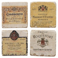 French Wine Marble Coasters - Set of 4