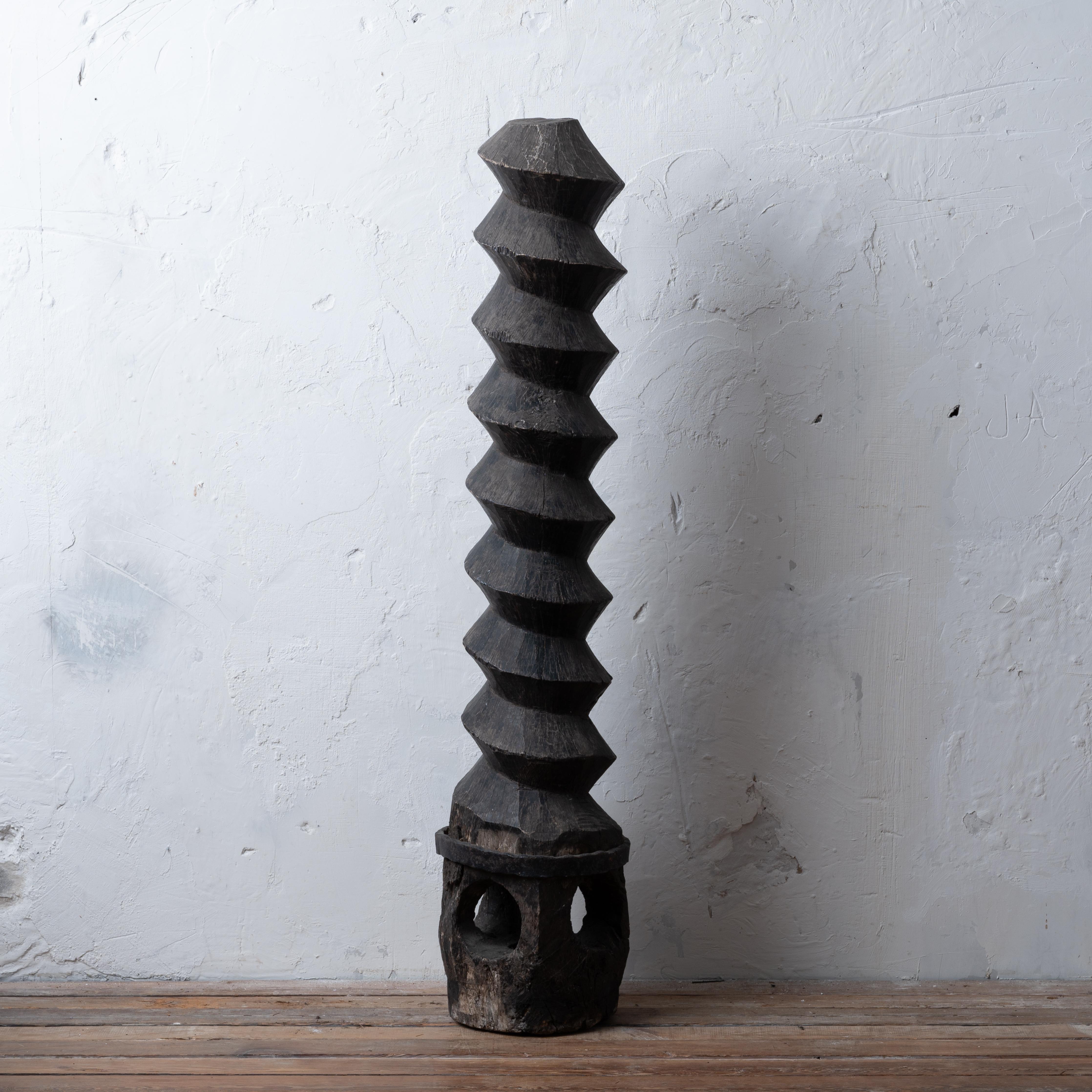 A french wine press screw, 19th century.

10 inches wide by 11 inches deep by 51 inches tall

