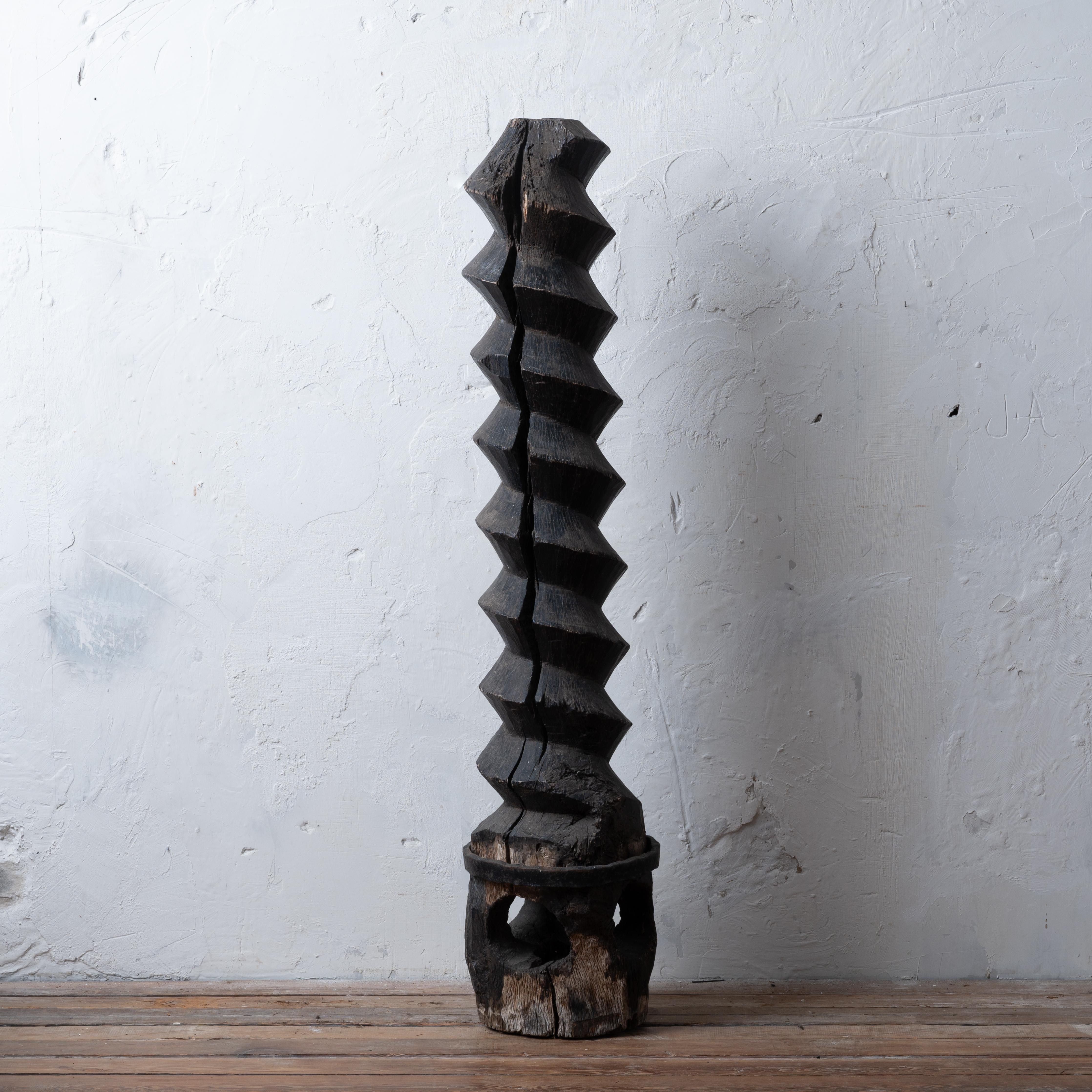 Iron French Wine Press Screw, 19th Century For Sale