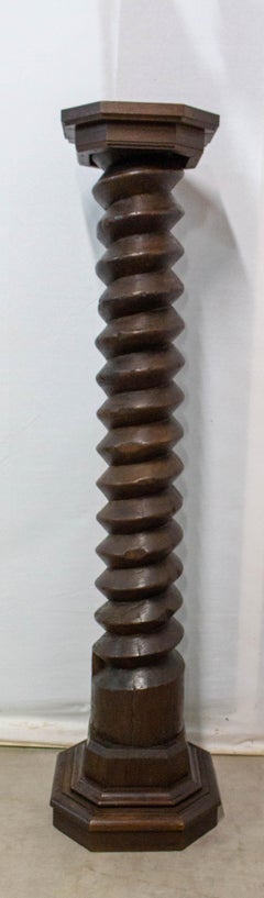 French Wine Press Screw Pedestal Plant Holder, 19th Century