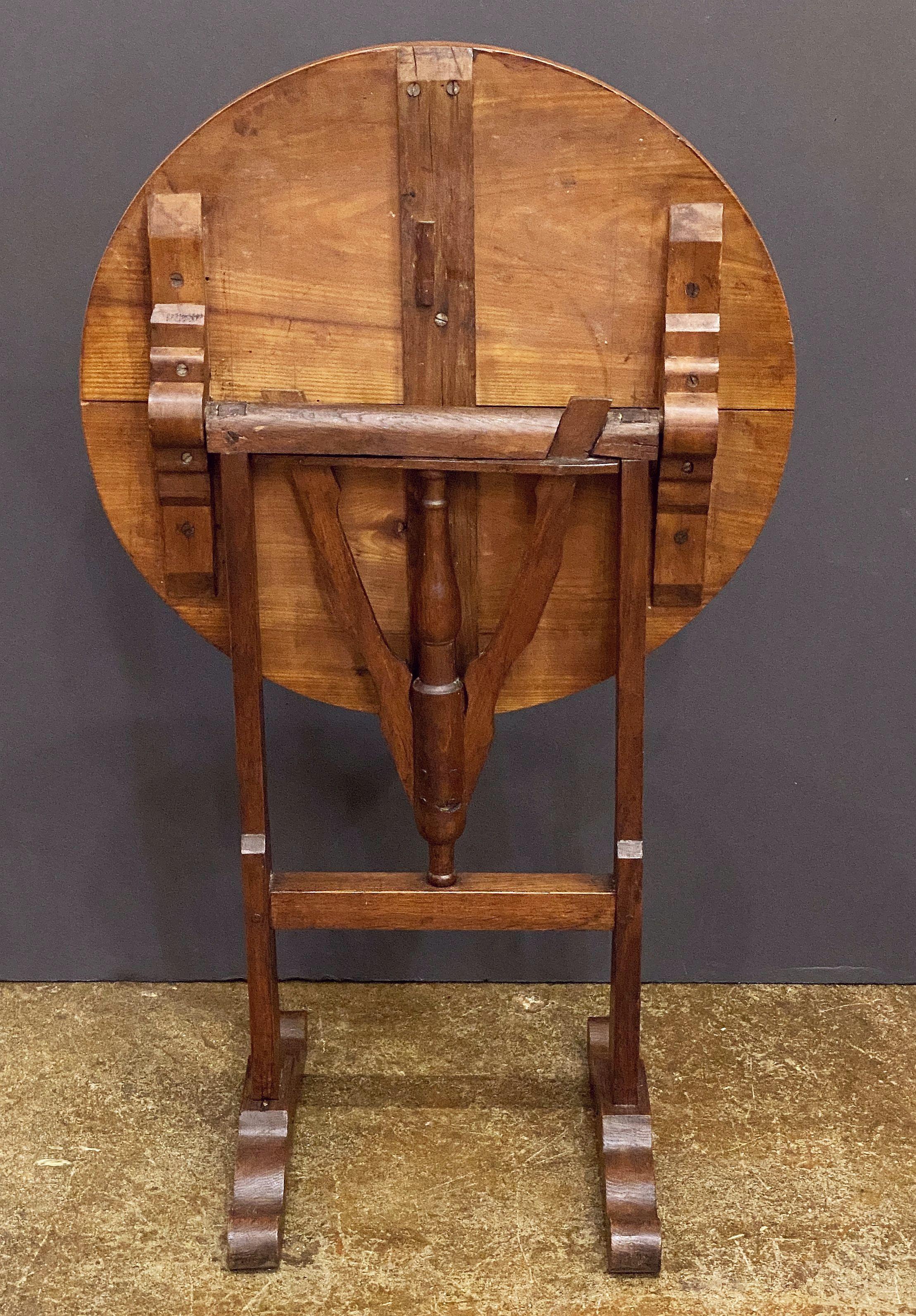 French Wine Tasting Vendange Tilt-Top Table of Cherry and Chestnut 9