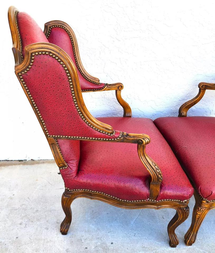 French Wingback Chairs by BAKER Pair For Sale 7
