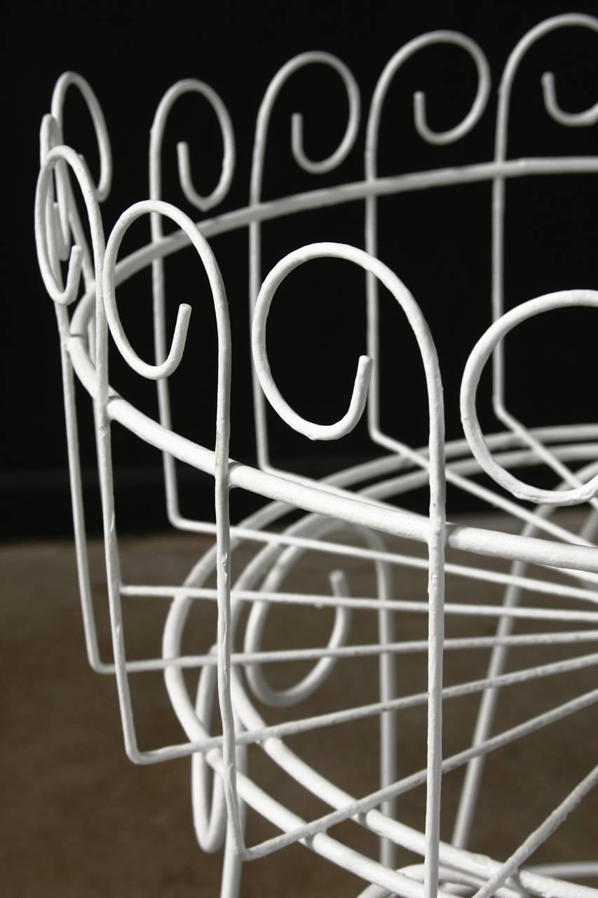 wire basket with legs