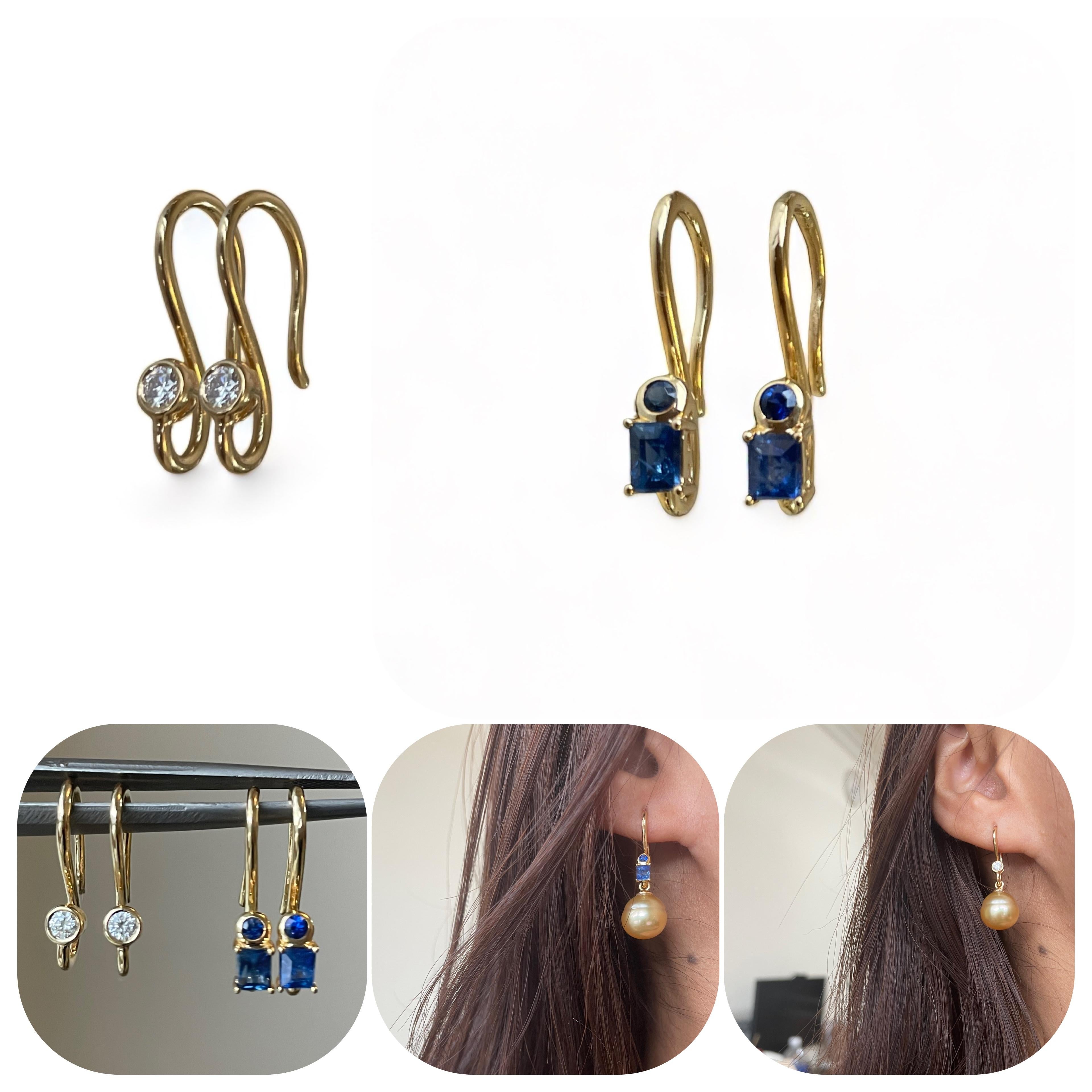 French wire earrings are a type of basic jewelry, particularly known for their dangling design featuring a curved hook that passes through the ear. The hook remains open at the back, allowing the earring to securely rest on the earlobe without the