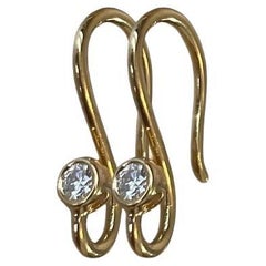 Boucle d'oreille française en or massif 18 carats avec diamants naturels