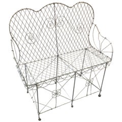 Antique French Wire Garden Settee