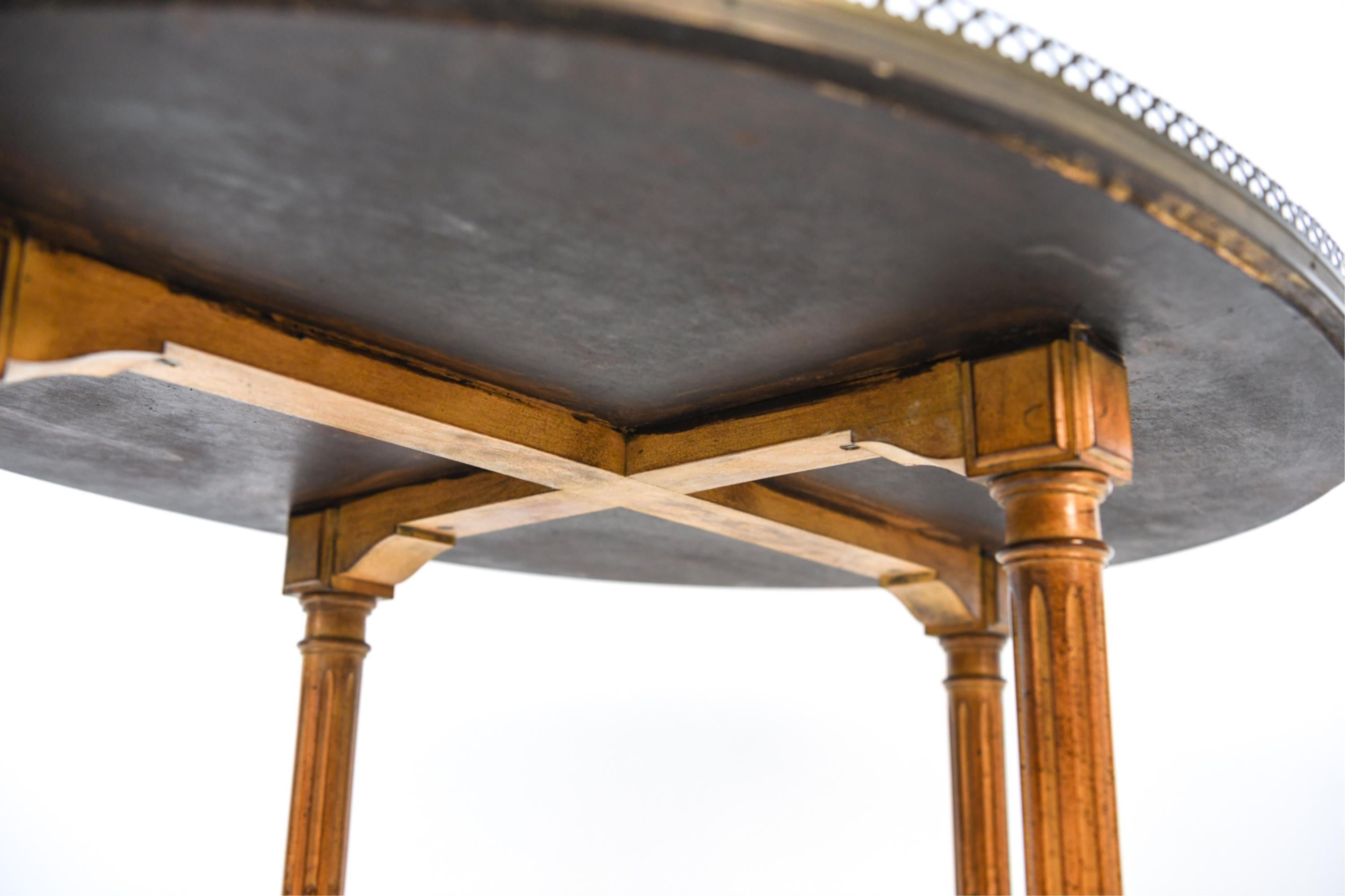 Oval French Table with Brass Gallery For Sale 3