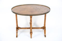 Oval French Table with Brass Gallery