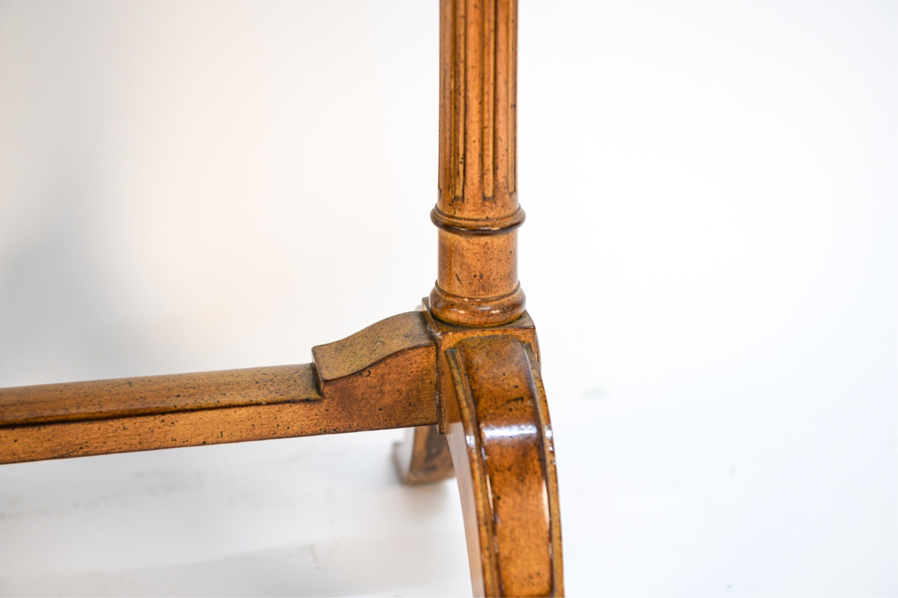 Wood Oval French Table with Brass Gallery For Sale