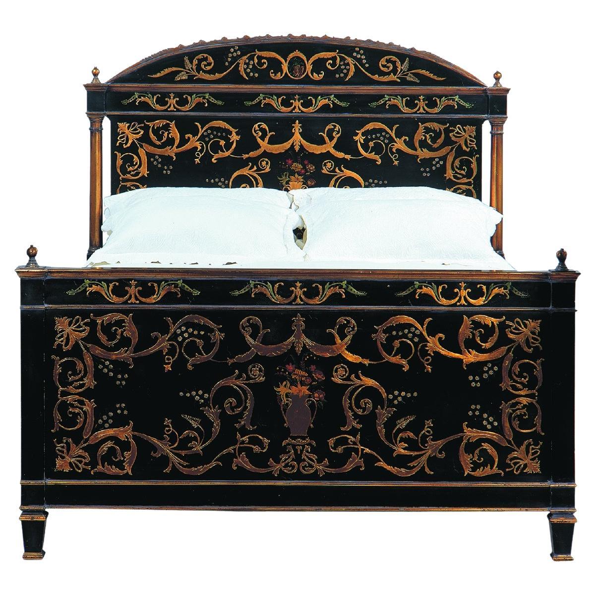 French with Italian Influence Style Hand-Painted Flandes Bed '60'