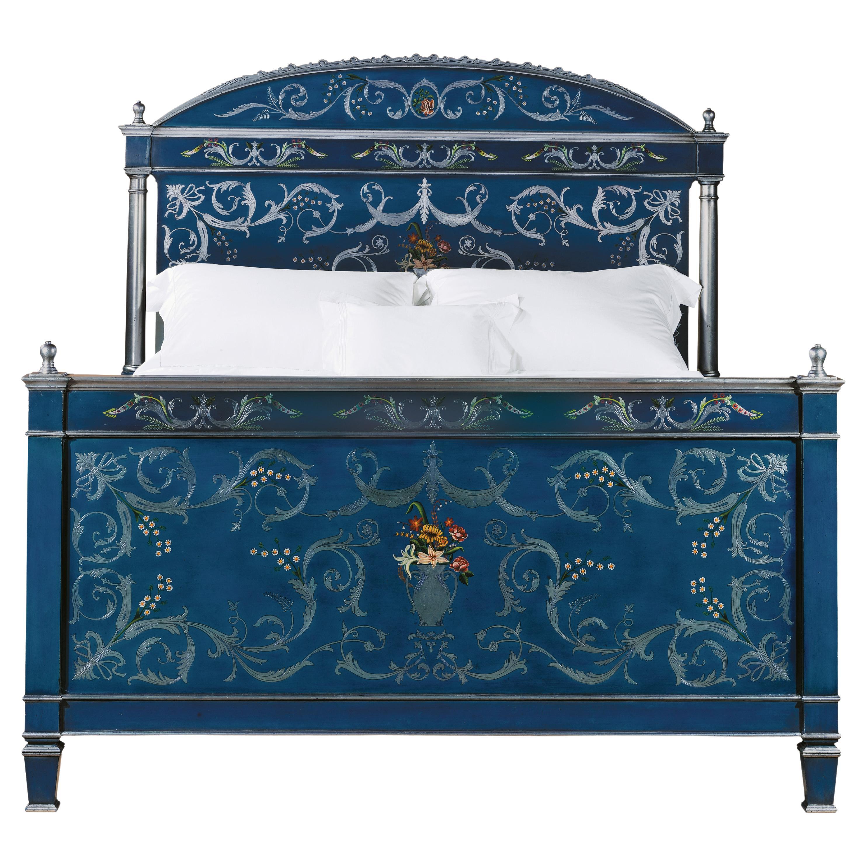 French with Italian Influence Style Hand-Painted Flandes Bed
