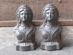 French 'Woman' Andirons or Firedogs