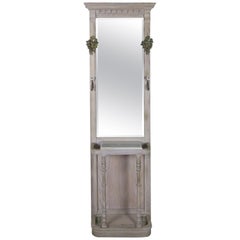 French Wood and Brass Coat Rack or Umbrella Stand