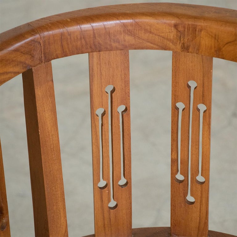 French Wood and Cane Corner Chair at 1stDibs