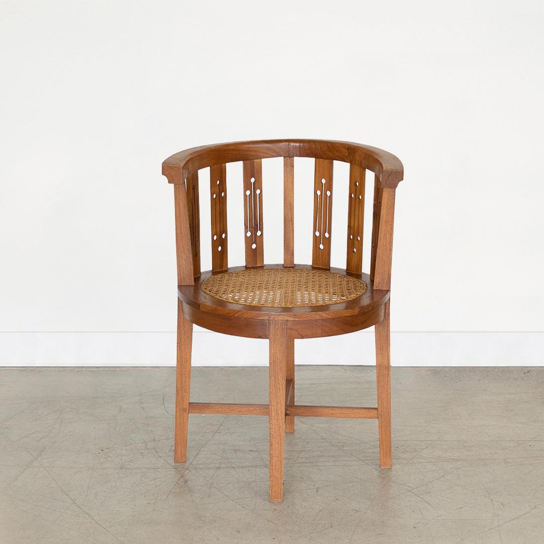 French Wood and Cane Corner Chair  In Good Condition In Los Angeles, CA
