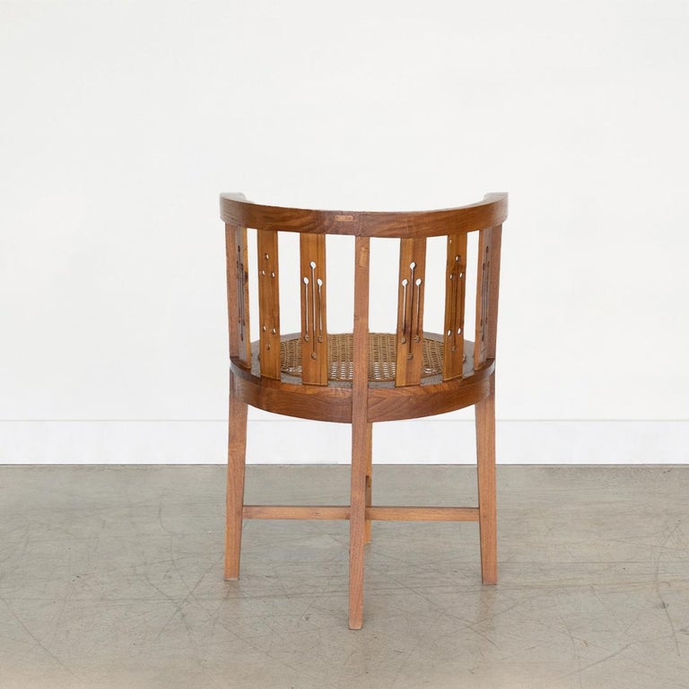 French Wood and Cane Corner Chair at 1stDibs