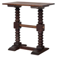 French Wood and Copper Side Table by Charles Dudouyt