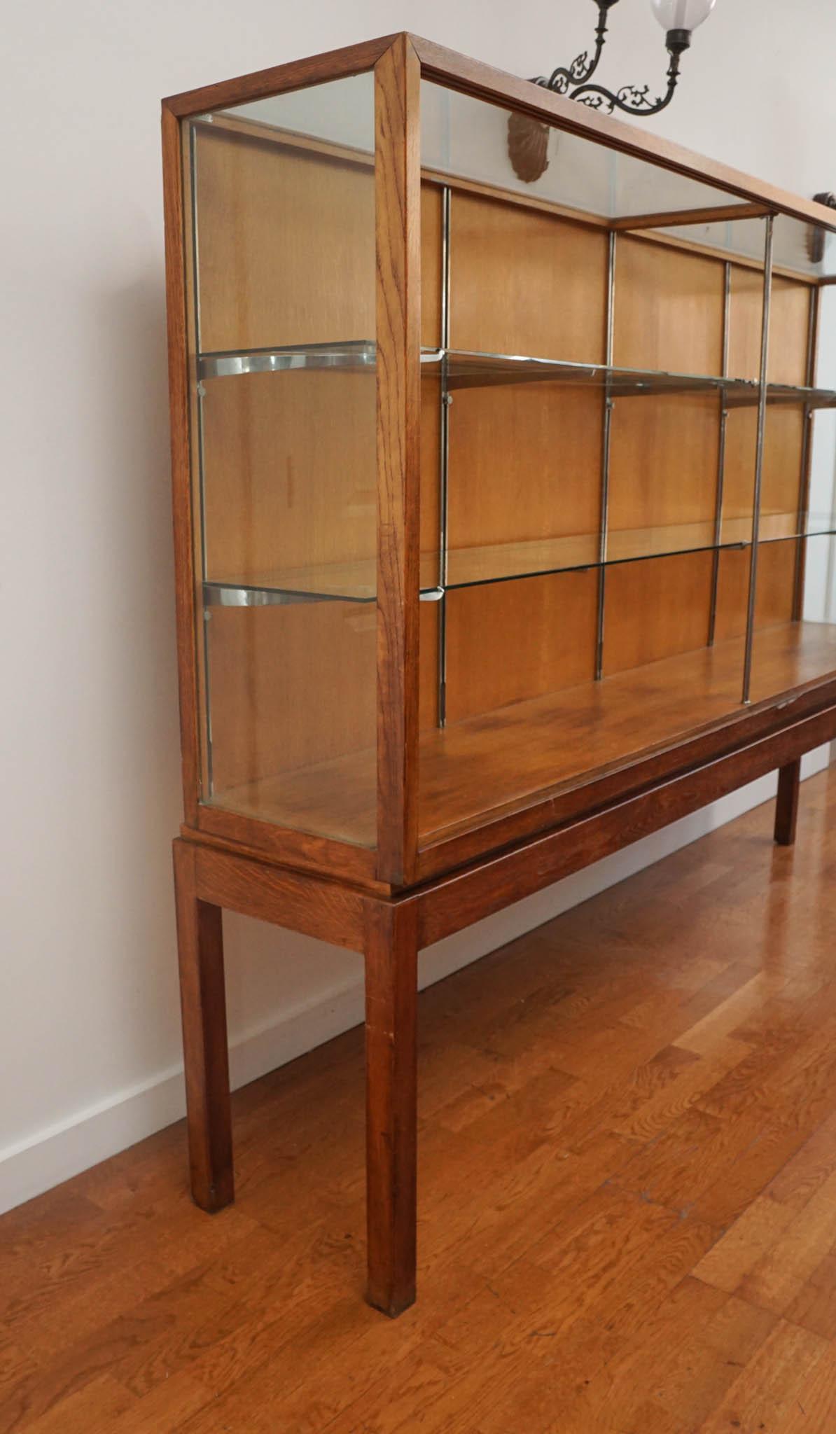 French Wood and Glass Display Case ca.1940's For Sale 6