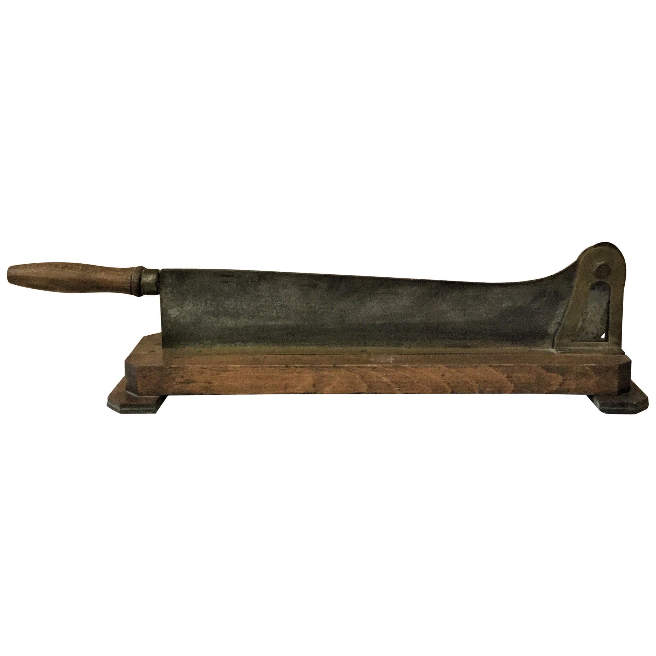 French Wood and Iron Bakery Bread Cutter, circa 1900