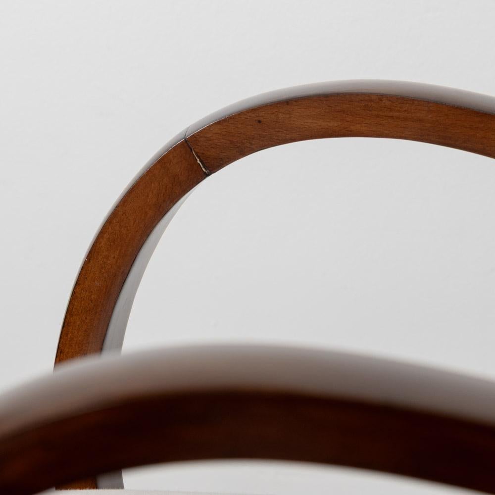 Sedia laterale francese in Wood e lino in vendita 9