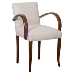 French Wood and Linen Side Chair