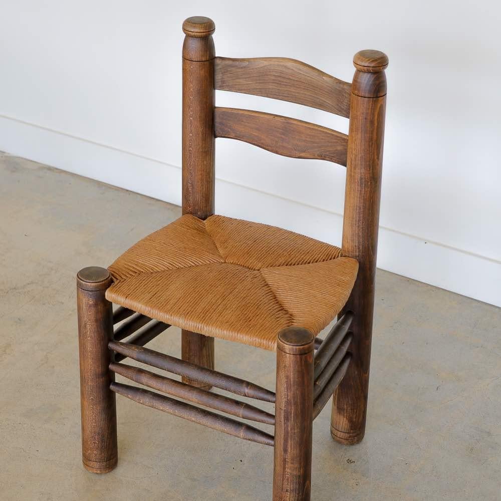 French Wood and Woven Chair by Charles Dudouyt For Sale 7