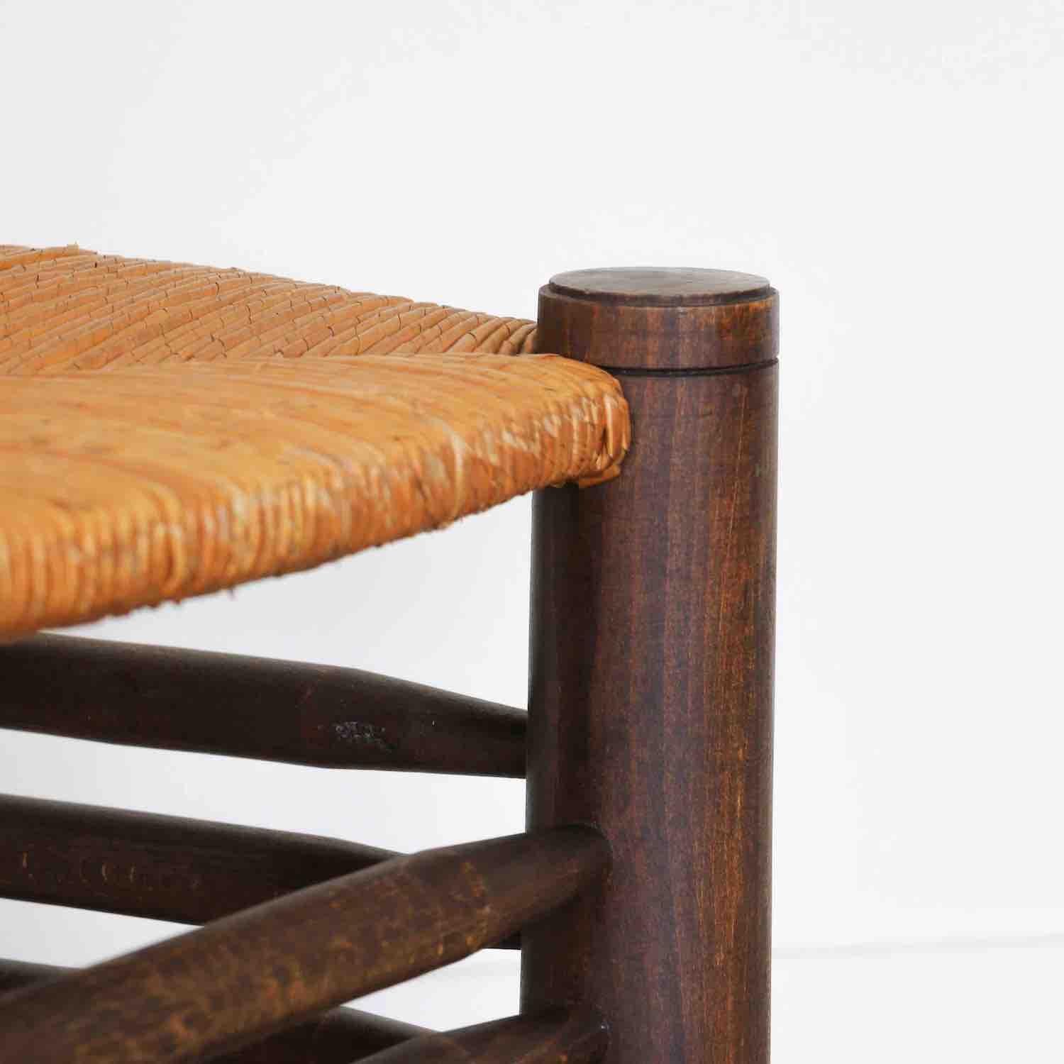 Französischer Stuhl aus Holz und gewebtem Holz von Charles Dudouyt im Angebot 8