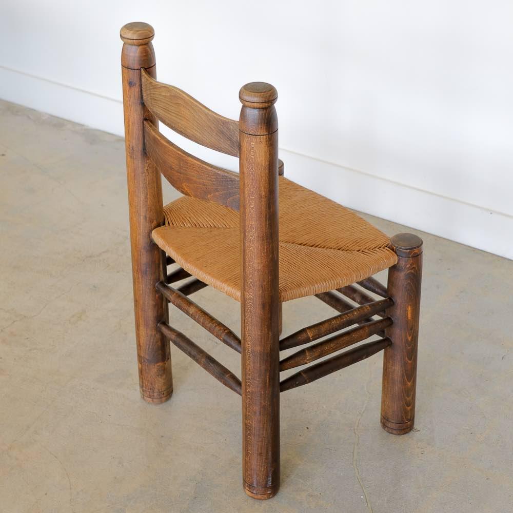 French Wood and Woven Chair by Charles Dudouyt For Sale 8